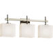 Fusion 3 Light 23.5 inch Brushed Nickel Bath Bar Wall Light in Rectangle, Incandescent, Opal Fusion, Rectangle