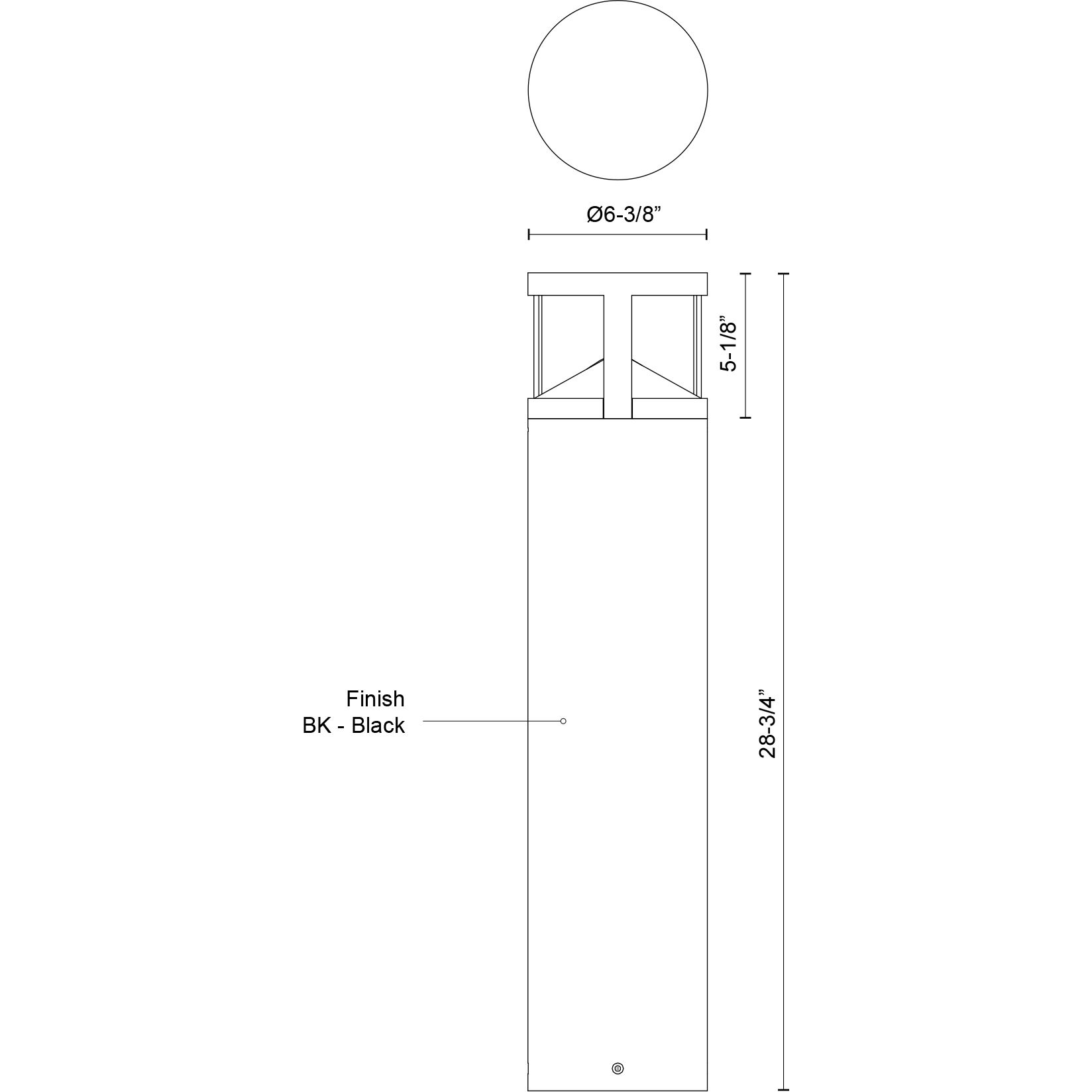 Glen 120-277V 24.00 watt Black Exterior Bollard