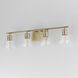 Geode 4 Light 31.25 inch Natural Aged Brass Bath Vanity Light Wall Light