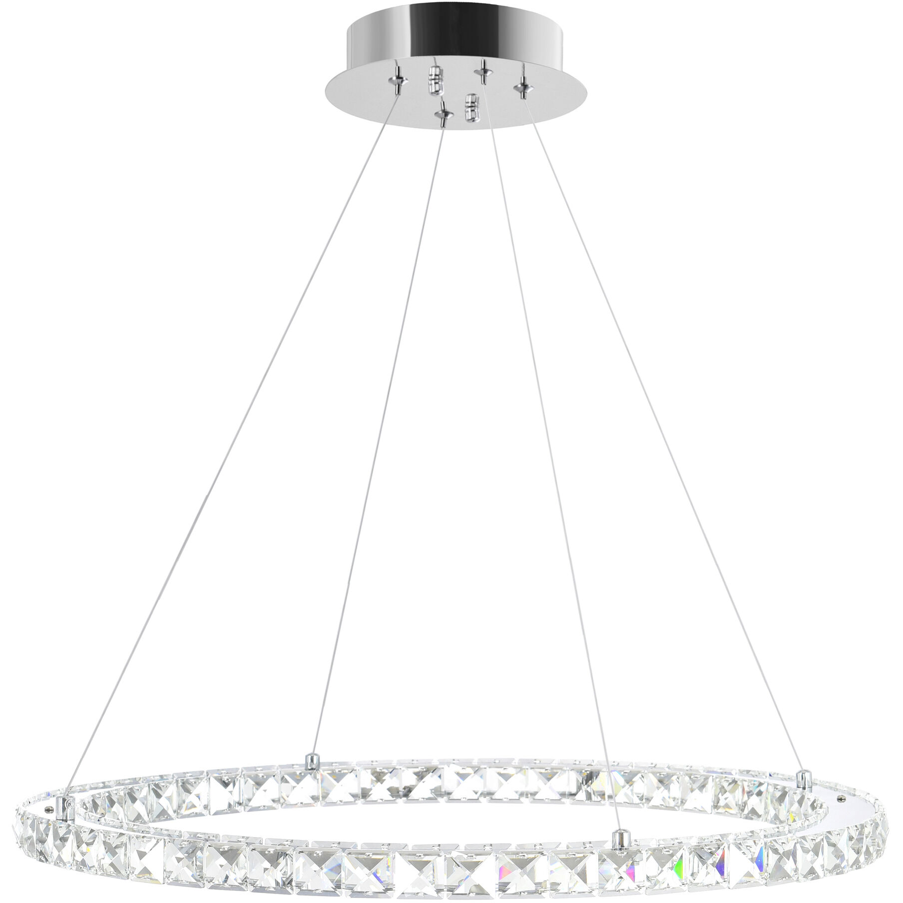 Ring LED 24 inch Chrome Chandelier Ceiling Light