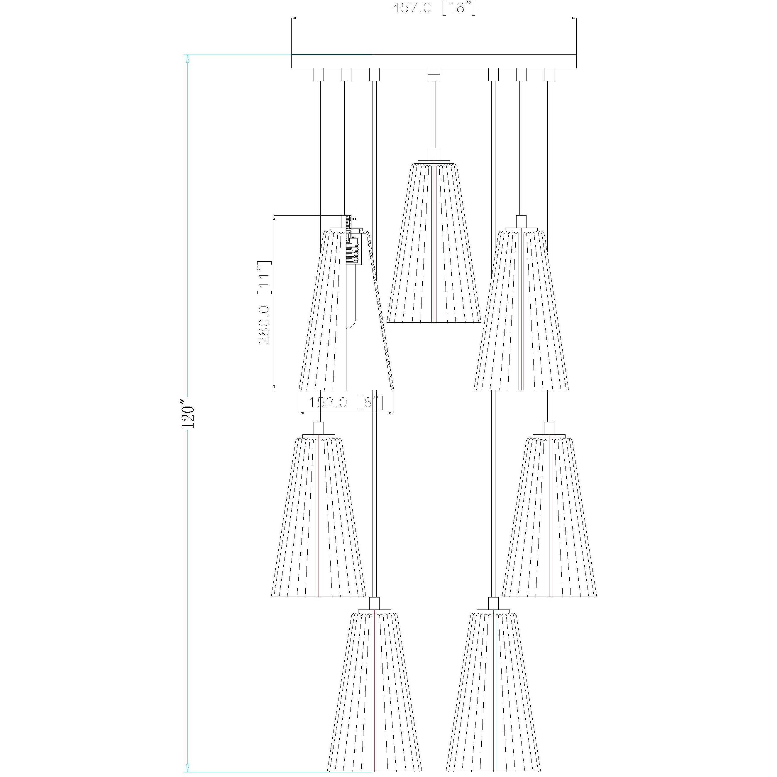 Farrell 7 Light 18 inch Matte Black Chandelier Ceiling Light