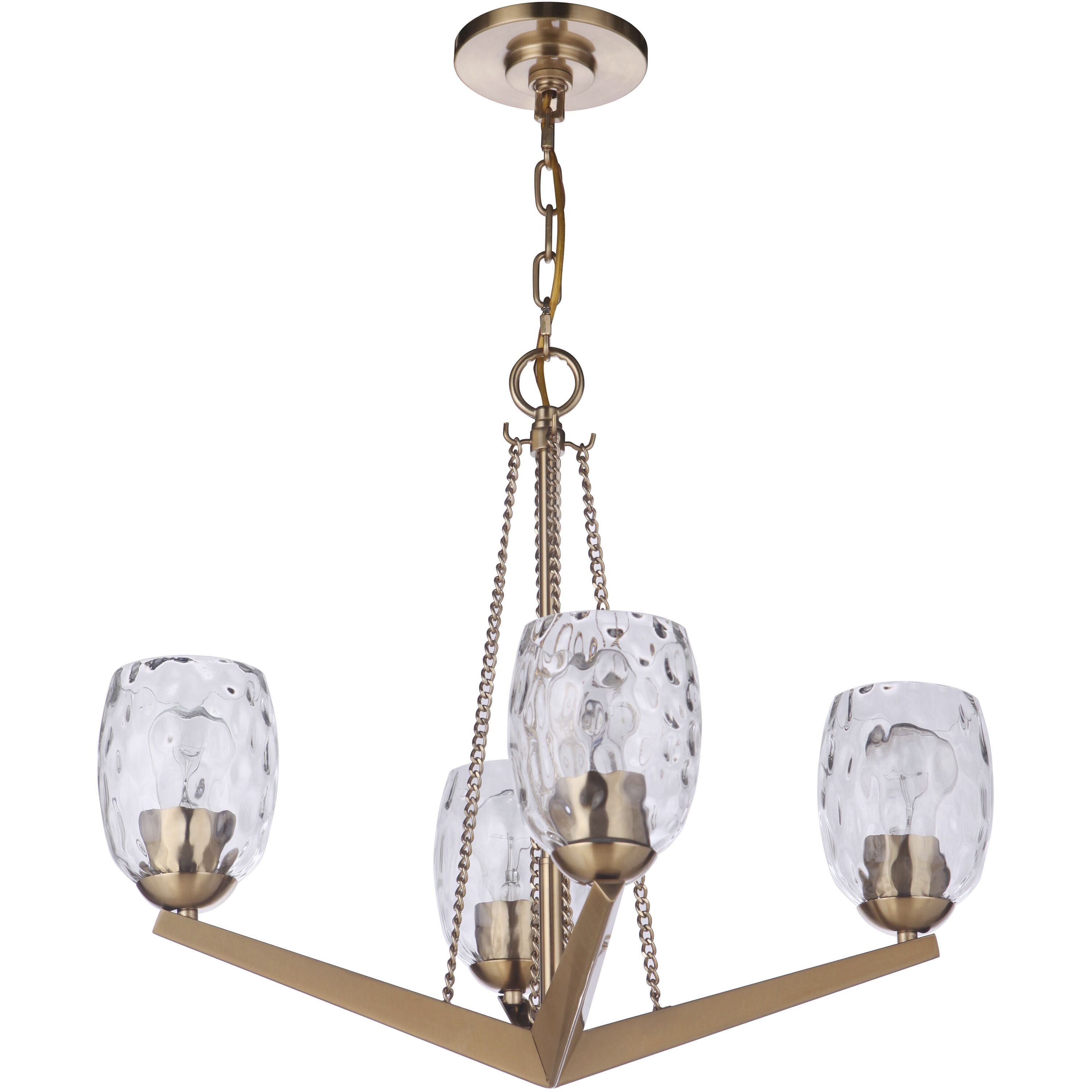 Guiding Star 4 Light 22 inch Satin Brass Chandelier Ceiling Light