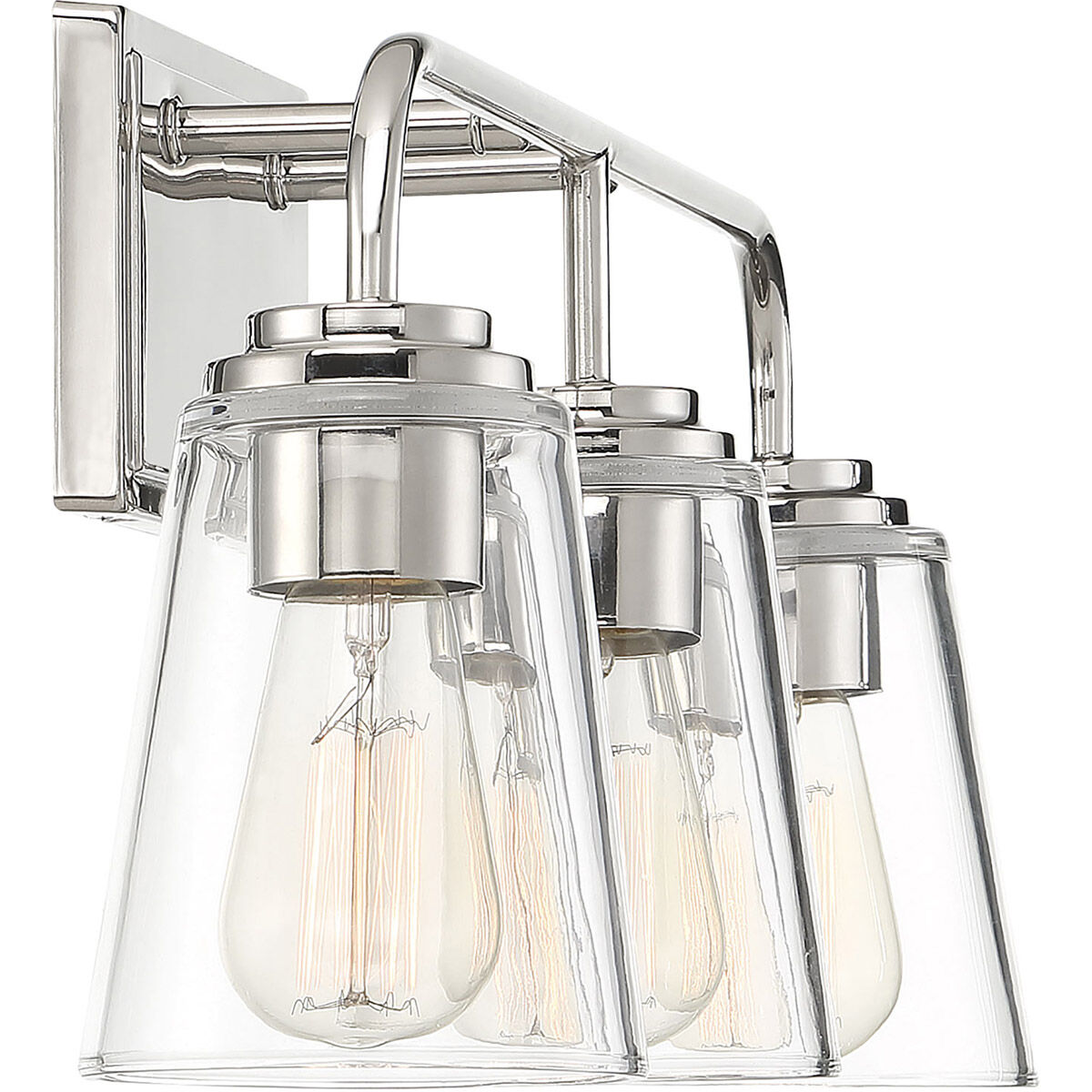 Transitional 3 Light 24 inch Polished Nickel Bathroom Vanity Light Wall Light