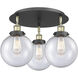 Canton 3 Light 19.75 inch Black Antique Brass Flush Mount Ceiling Light in Seedy