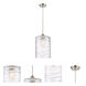 Ballston Cobbleskill LED 9 inch Brushed Satin Nickel Mini Pendant Ceiling Light in Silver, Deco Swirl Glass