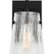 Drew & Jonathan Crofton 1 Light 5.25 inch Midnight Black Sconce Wall Light in Clear Crackle Glass, Small