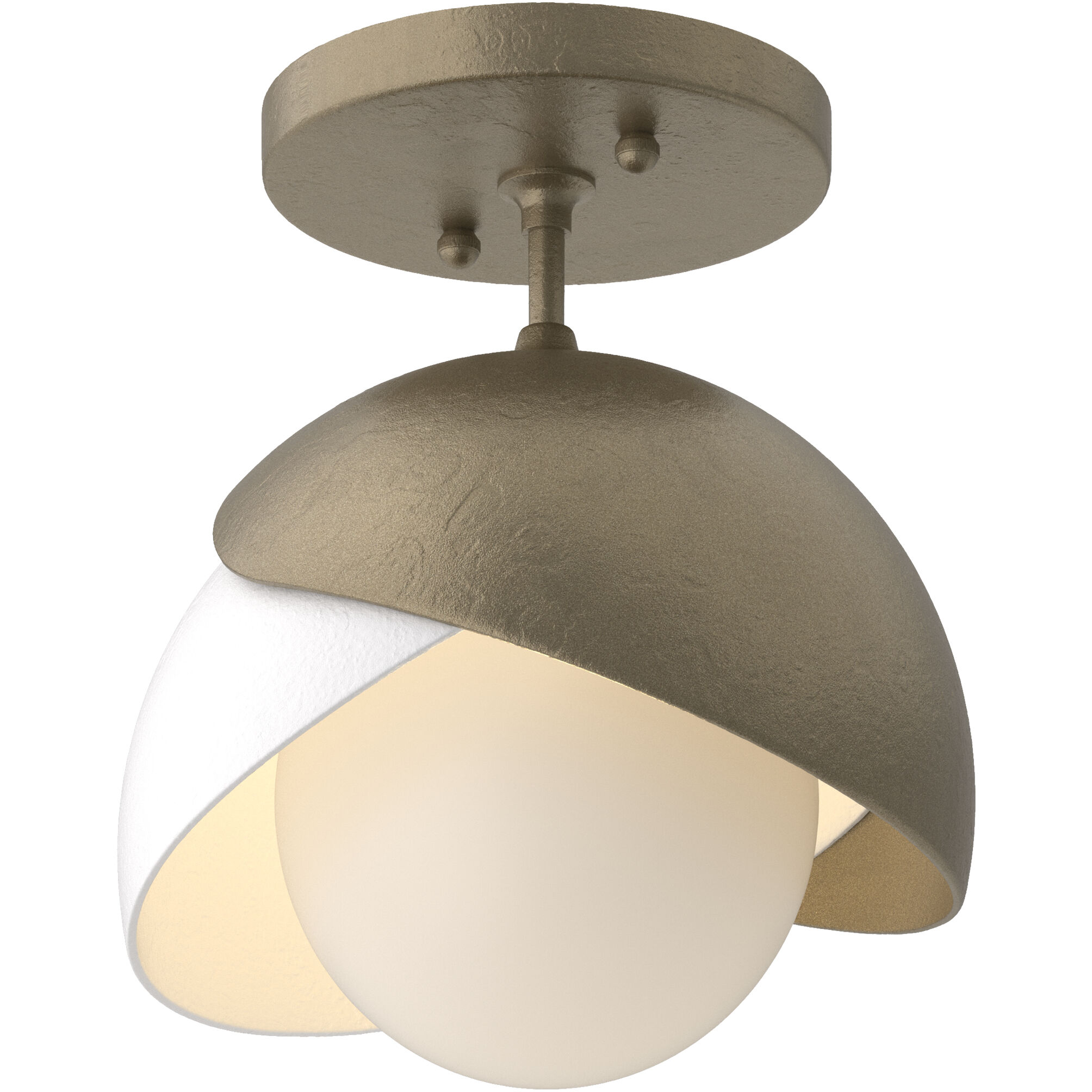 Brooklyn 1 Light 6 inch Soft Gold and Modern Brass Semi-Flush Ceiling Light in Soft Gold/Modern Brass