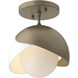 Brooklyn 1 Light 6 inch Soft Gold and Modern Brass Semi-Flush Ceiling Light in Soft Gold/Modern Brass