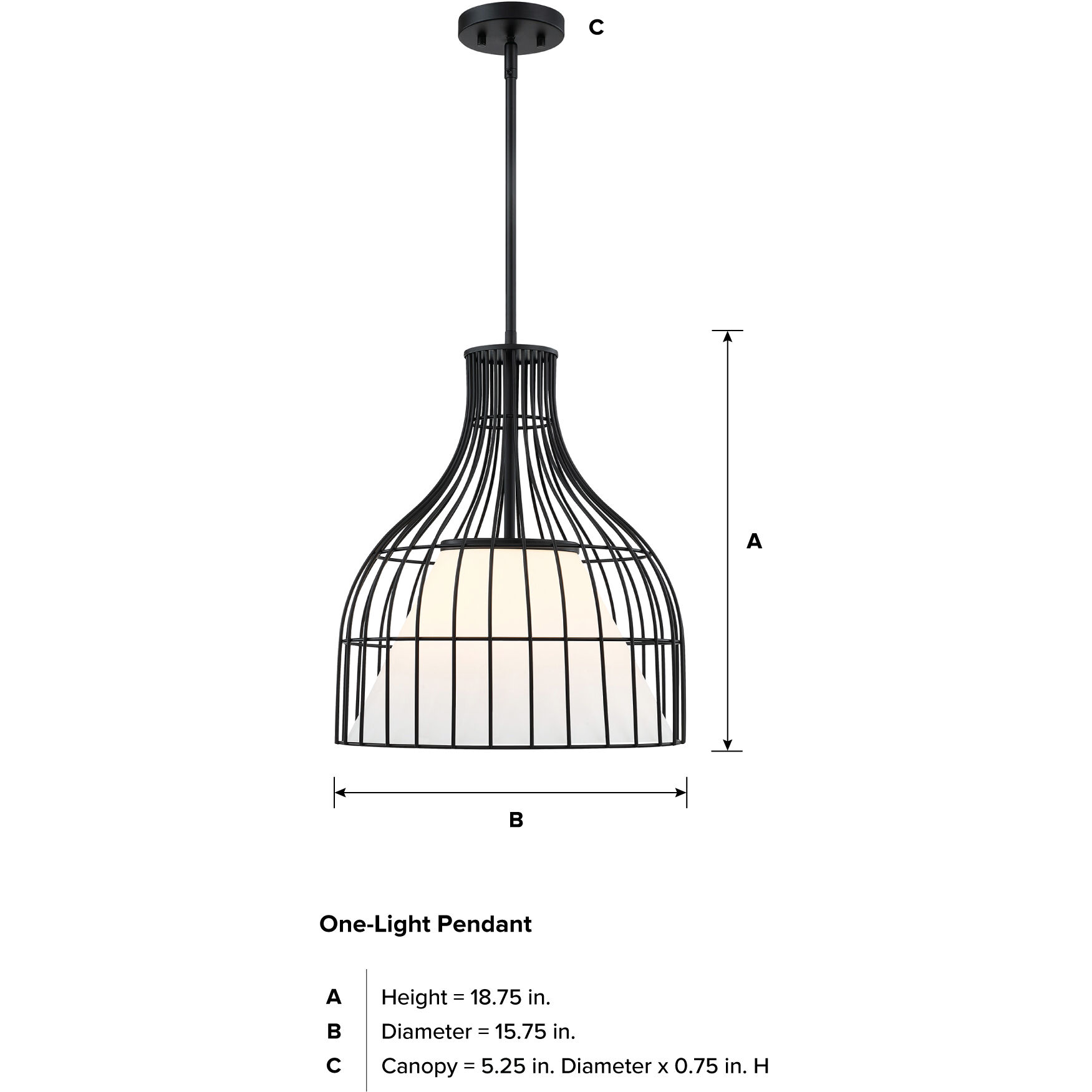 Evensong LED 15.75 inch Matte Black Pendant Ceiling Light
