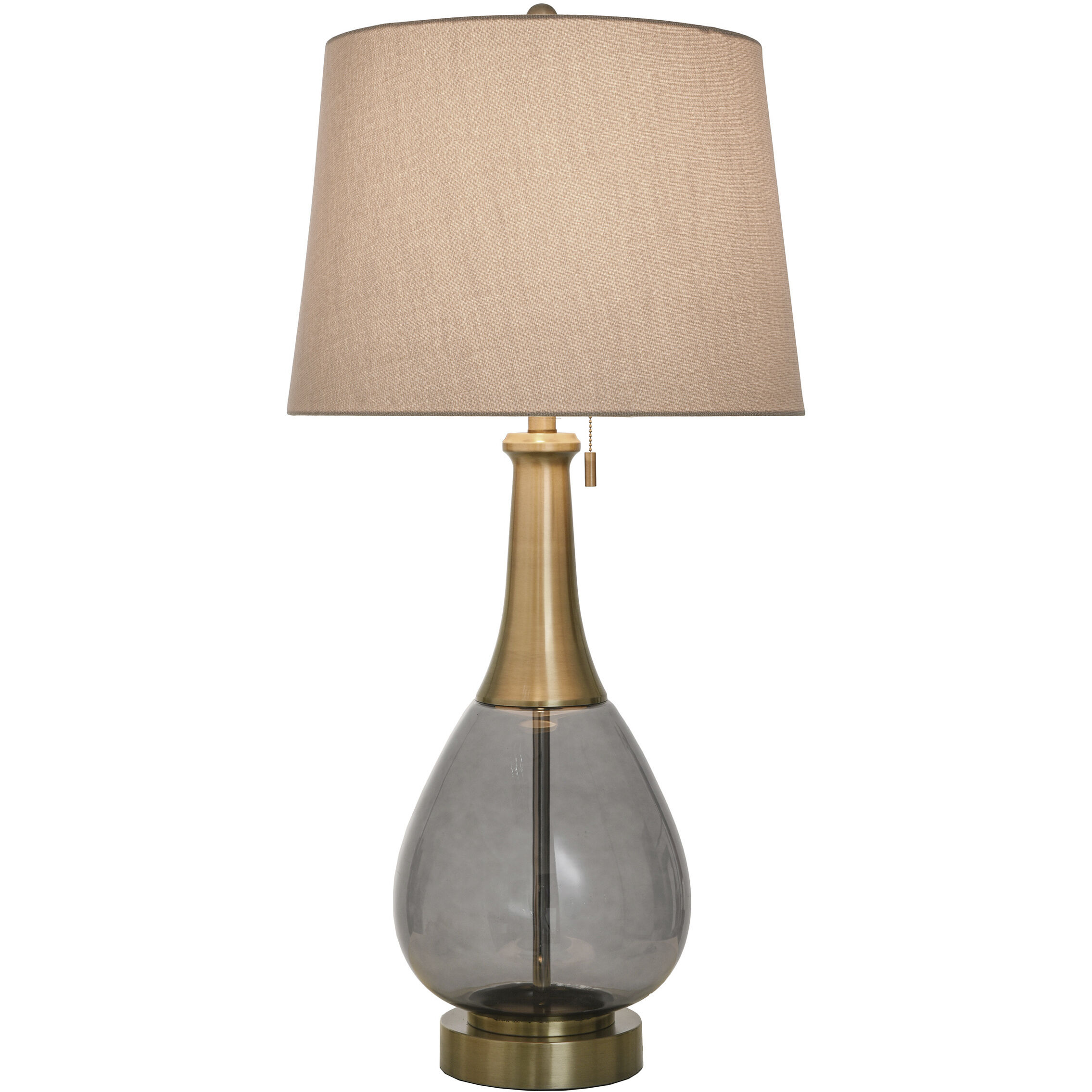 Isaiah 37 inch 100.00 watt Smoke and Brass Table Lamp Portable Light