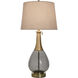 Isaiah 37 inch 100.00 watt Smoke and Brass Table Lamp Portable Light