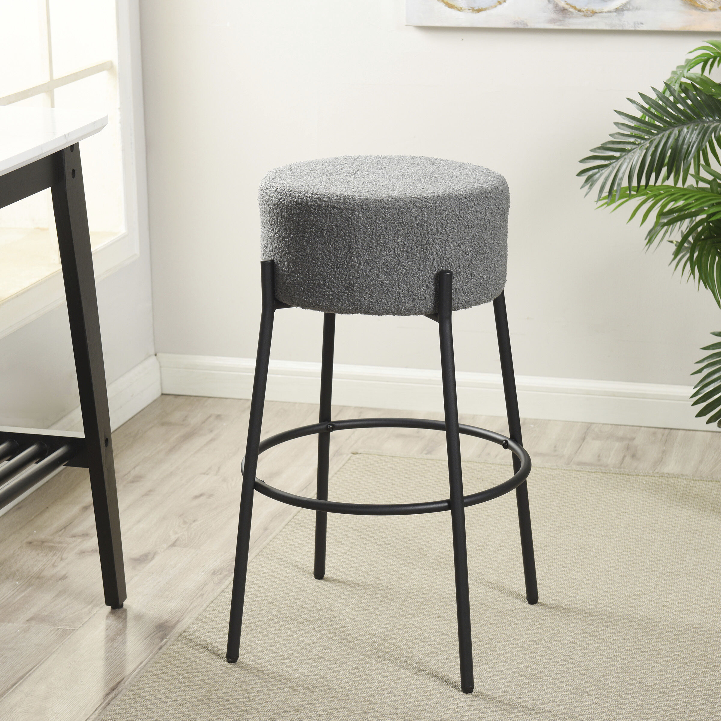 Soloist 29 inch Black and Slate Gray Bar Stool