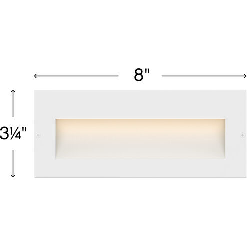 Taper 12v 2.50 watt Satin White Landscape Step Light, Horizontal