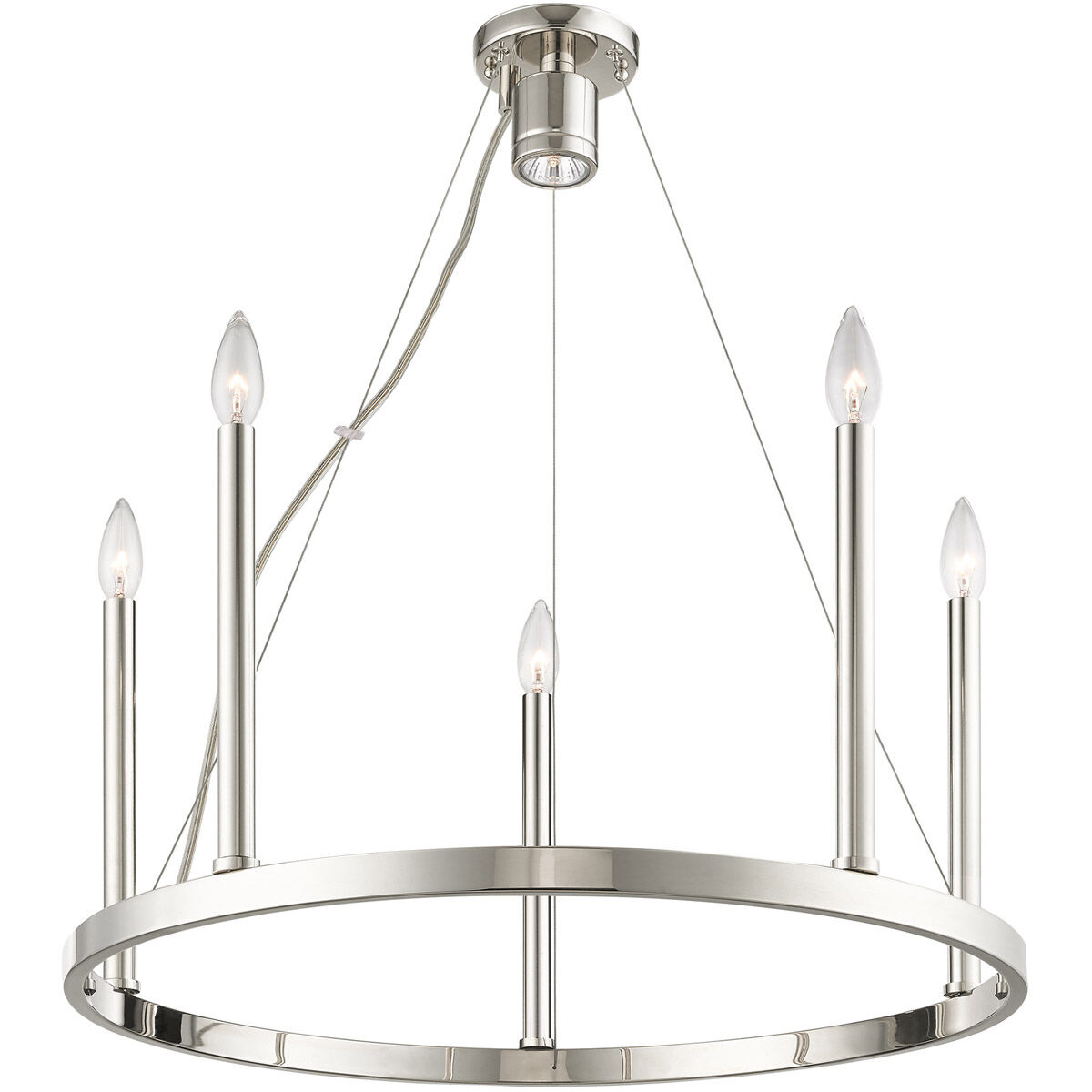 Alpine 6 Light 24 inch Polished Nickel Chandelier Ceiling Light