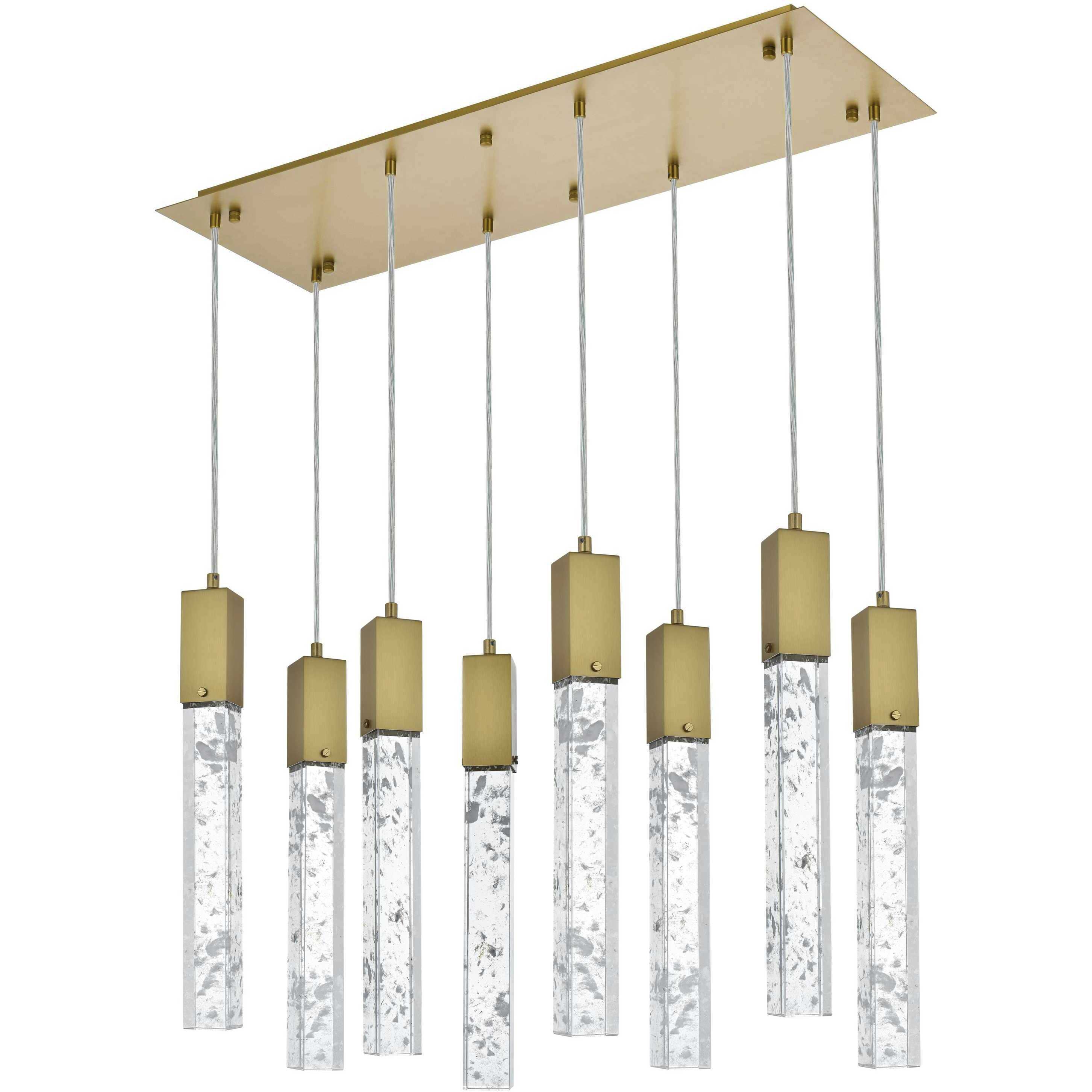 Aurora 8 Light 12 inch Satin Gold Pendant Ceiling Light