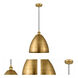 Edison Dome 1 Light 12 inch Brushed Brass Mini Pendant Ceiling Light