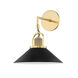 Syosset 1 Light 12 inch Aged Brass / Black Wall Sconce Wall Light