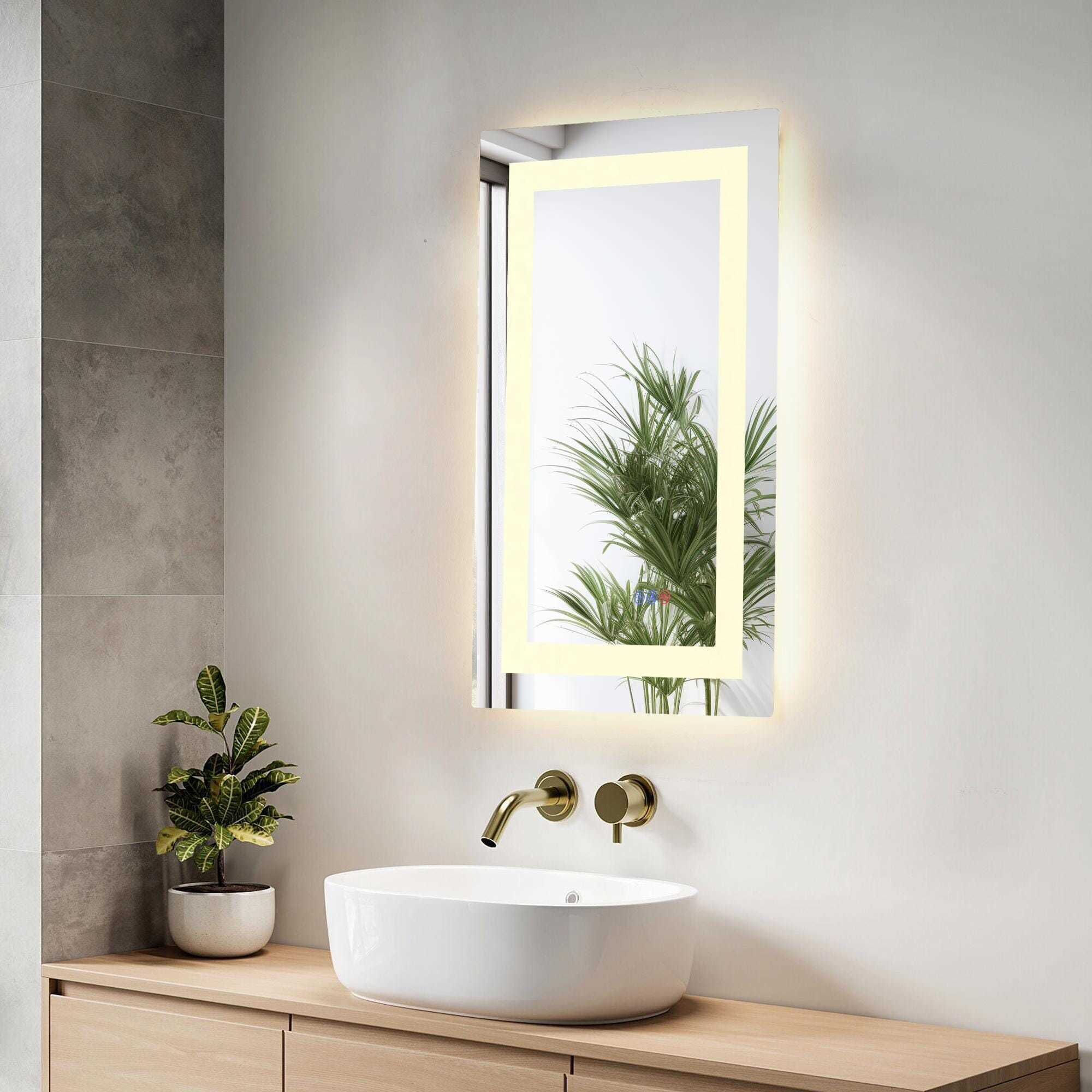 Riven 30 X 18 inch White LED Mirror