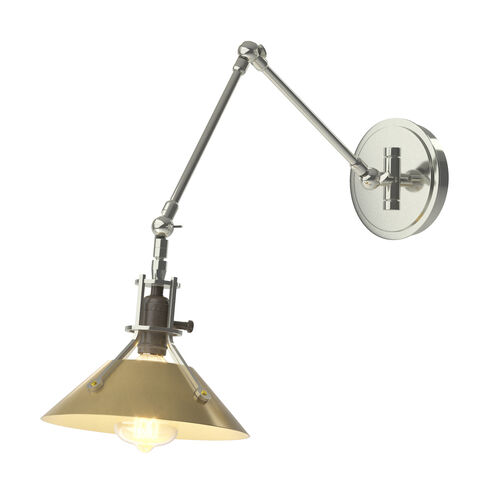 Henry 1 Light 9.2 inch Sterling and Modern Brass Sconce Wall Light in Sterling/Modern Brass
