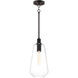 Babylon 1 Light 8 inch Black Single Pendant Ceiling Light