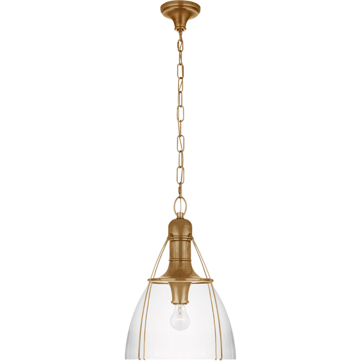 Chapman & Myers Prestwick 1 Light 18 inch Antique-Burnished Brass Pendant Ceiling Light in Clear Glass