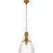 Chapman & Myers Prestwick 1 Light 18 inch Antique-Burnished Brass Pendant Ceiling Light in Clear Glass