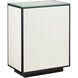 Ivory Lacquer 22.25 X 16 inch White and Black and Clear Side Table