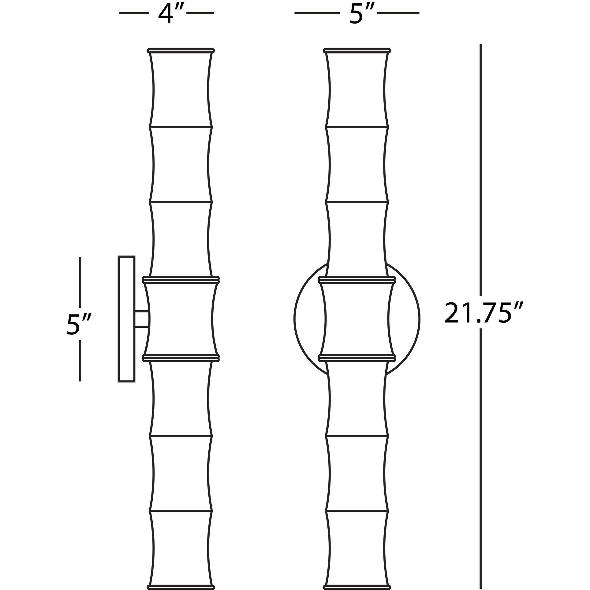 Kane Wall Sconce Wall Light in Polished Nickel, Smoky Taupe