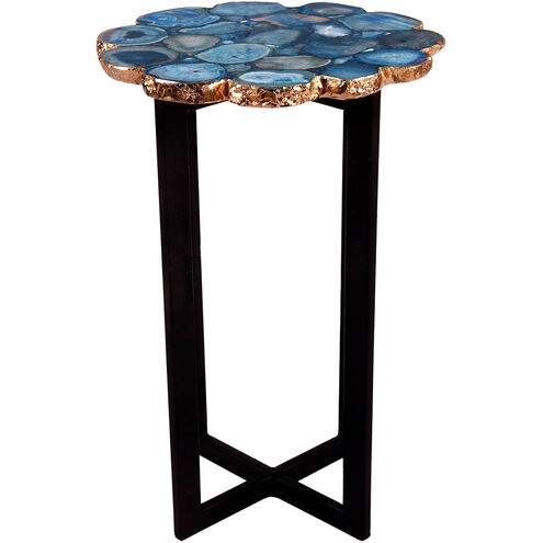 Agate 21 X 12 inch Blue Accent Table