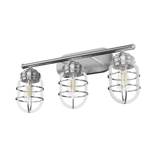 Starklake 3 Light 24 inch Chrome Vanity Light Wall Light