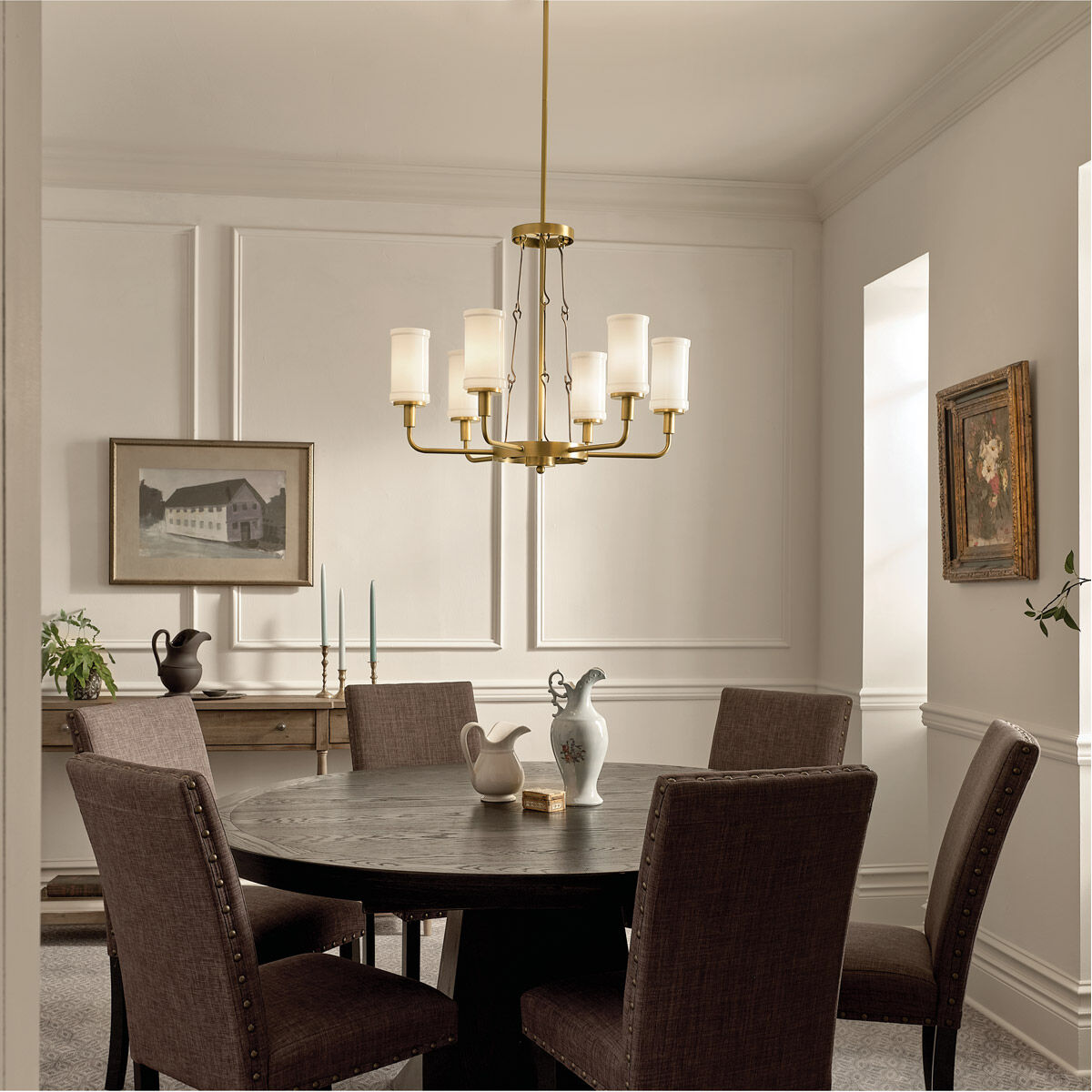 Homestead Vetivene 6 Light 29 inch Natural Brass Chandelier Ceiling Light, Vetivene