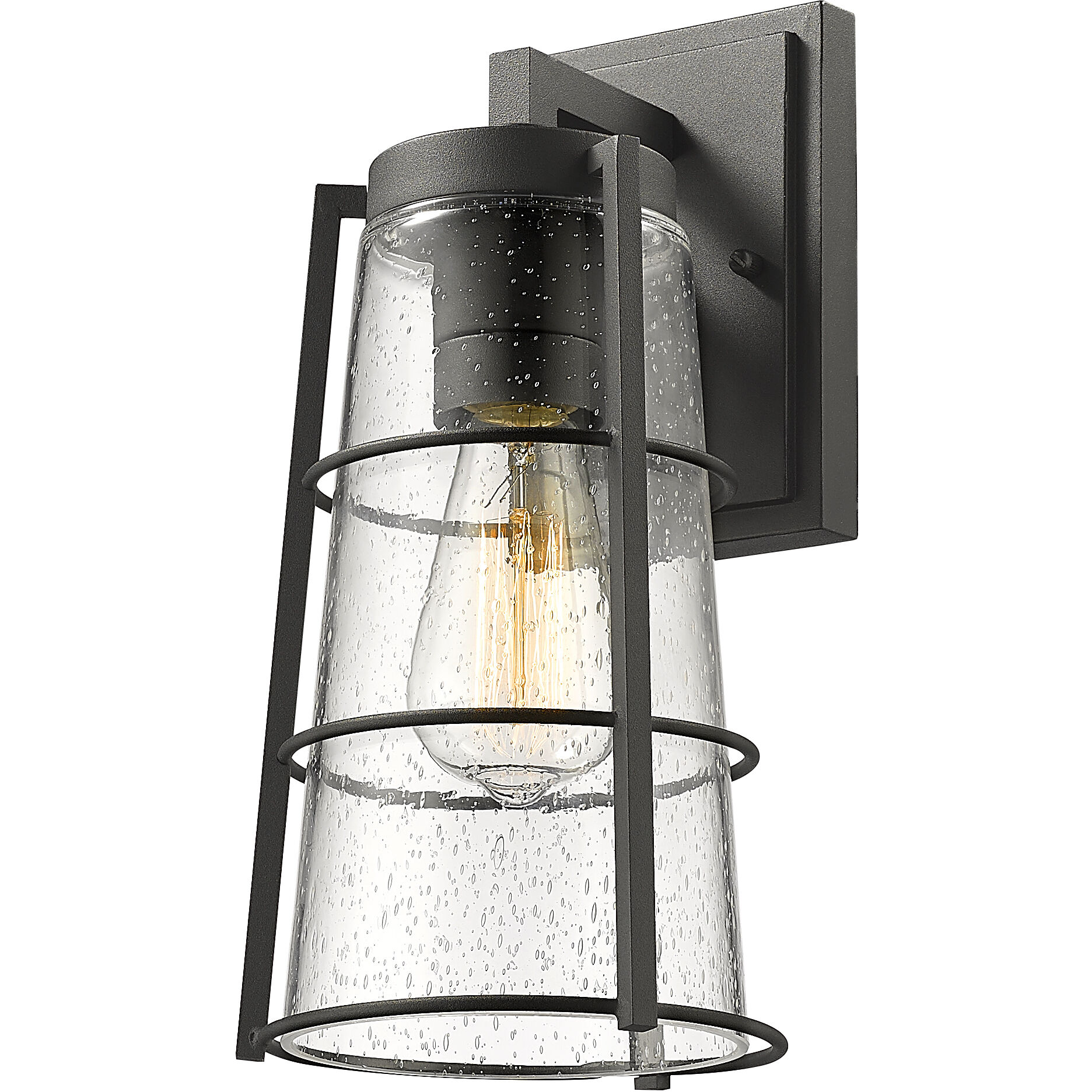 Helix 1 Light 13 inch Black Outdoor Wall Light