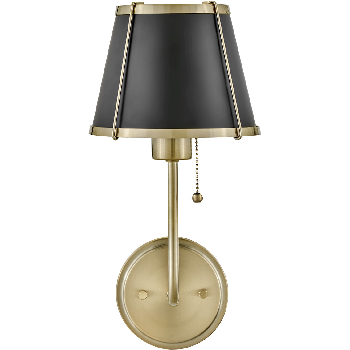 Clarke 1 Light 7.25 inch Warm Brass Sconce Wall Light in Warm Brass with Black