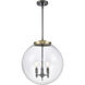 Franklin Restoration Beacon LED 16 inch Black Antique Brass Statement Pendant Ceiling Light in Clear