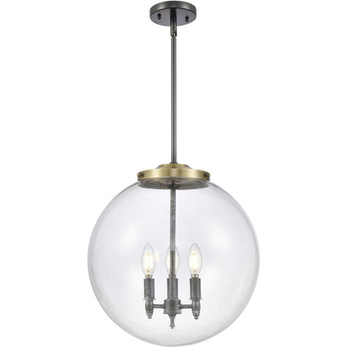 Franklin Restoration Beacon LED 16 inch Black Antique Brass Statement Pendant Ceiling Light in Clear