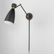Carillon 1 Light 7 inch Black and Satin Brass Wall Sconce Wall Light