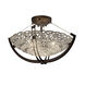 Veneto Luce LED 22 inch Brushed Nickel Semi-Flush Ceiling Light in 3000 Lm LED, Gold with Clear Rim (Veneto Luce)