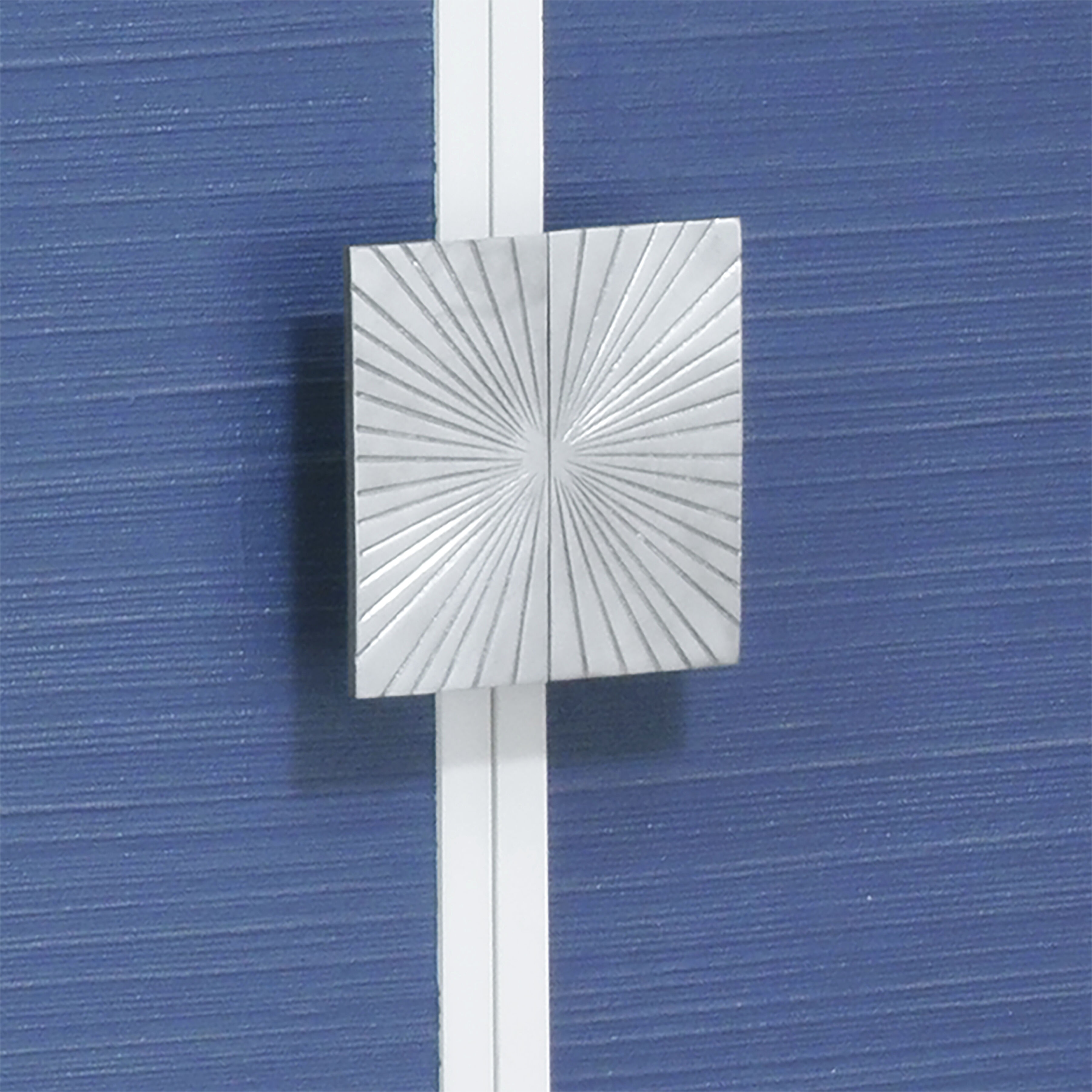 Asanso White with Blue and Silver Credenza, 4 Door