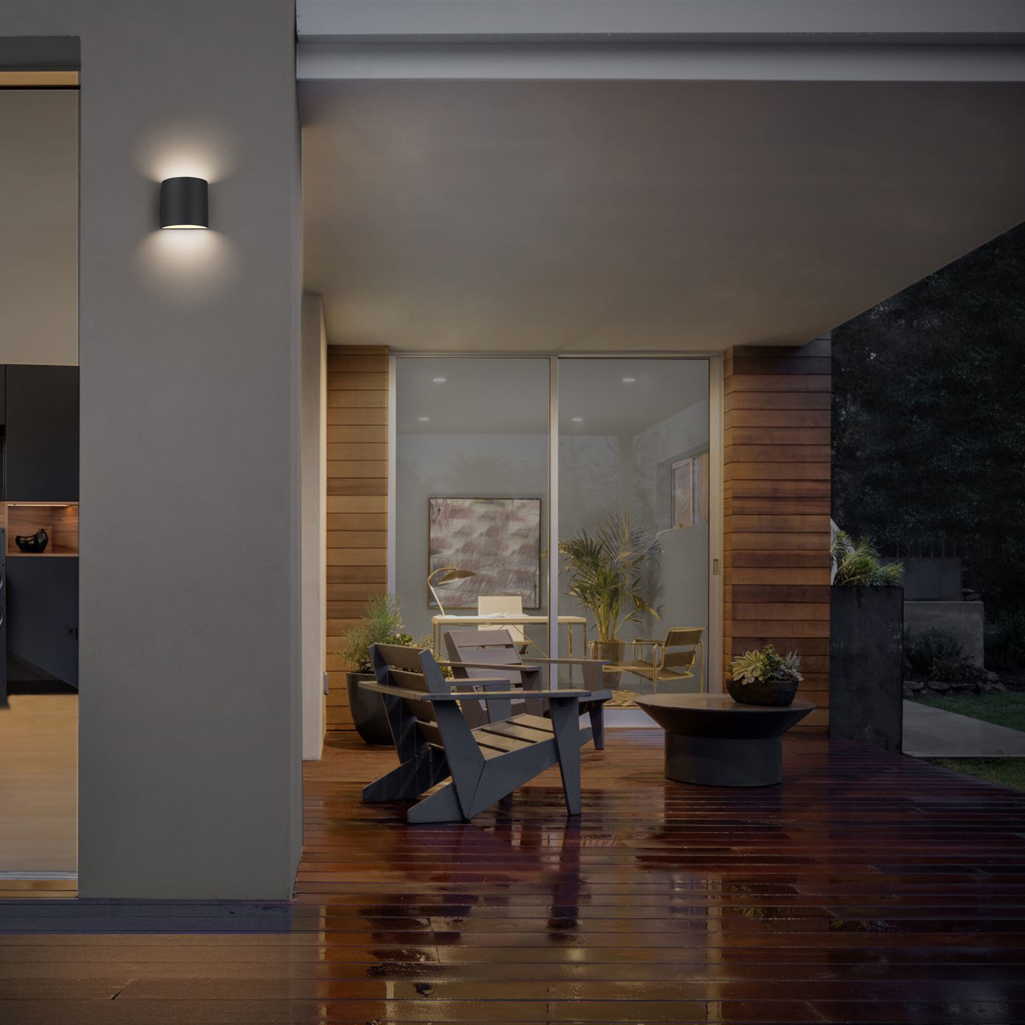 Veil LED 4.63 inch Sand Black Outdoor Wall Sconce