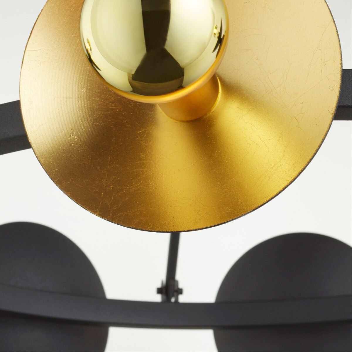 Artemis 8 Light 32 inch Noir and Gold Leaf Chandelier Ceiling Light