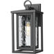 Ashland 1 Light 14 inch Matte Black Outdoor Sconce in Waterglass
