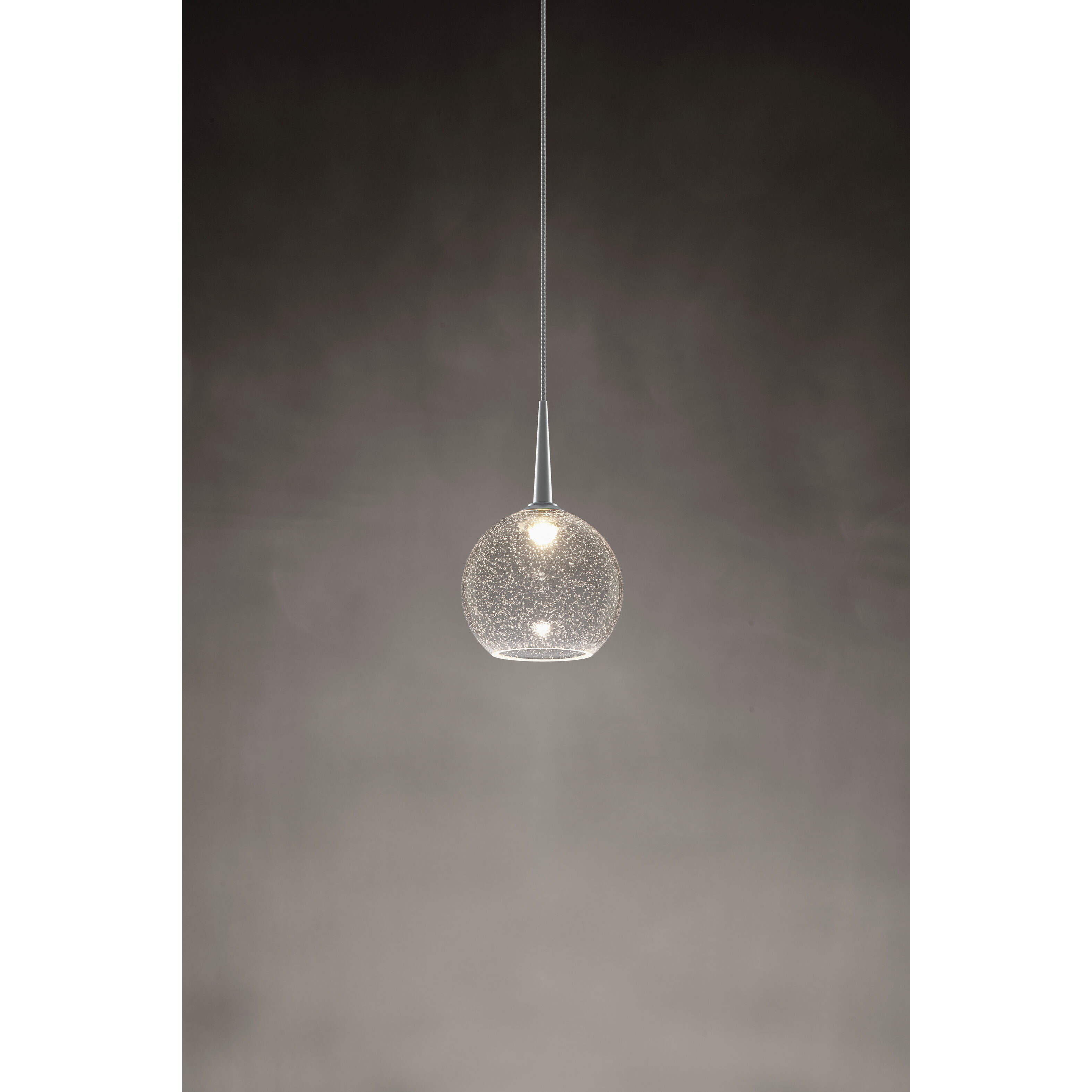 Bobo LED 4 inch Matte Chrome Small Pendant Ceiling Light in Clear Glass