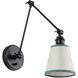 Yep Equinox 1 Light 5.88 inch Matte Black Swing Arm Wall Lamp Wall Light in White with Green Trim
