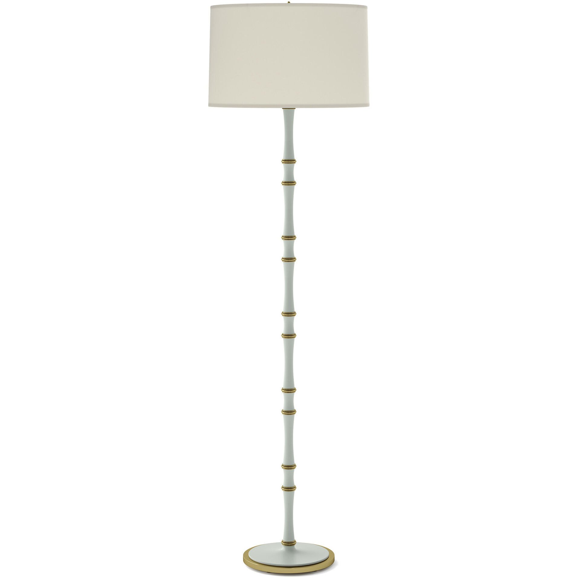 Kane 64.5 inch 150 watt Matte Celadon with Modern Brass Floor Lamp Portable Light in Fondine