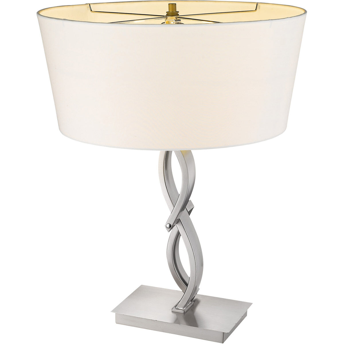 Trend Home 25 inch 100.00 watt Satin Nickel Table Lamp Portable Light