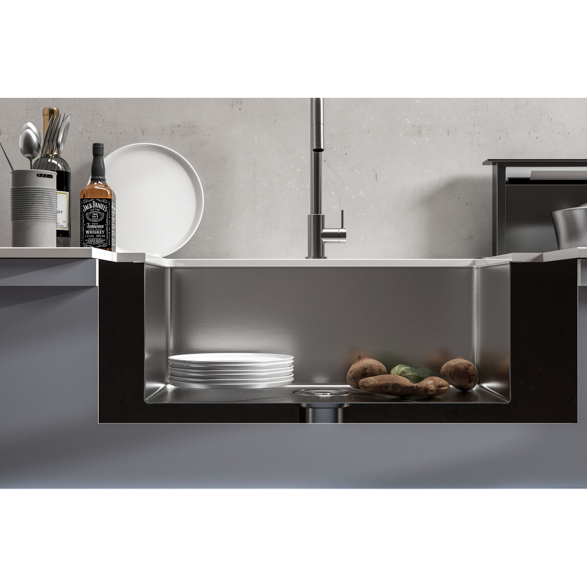 Montgomery Stainless Steel Kitchen Sink in L27 x W22 x H10 Single Bowl