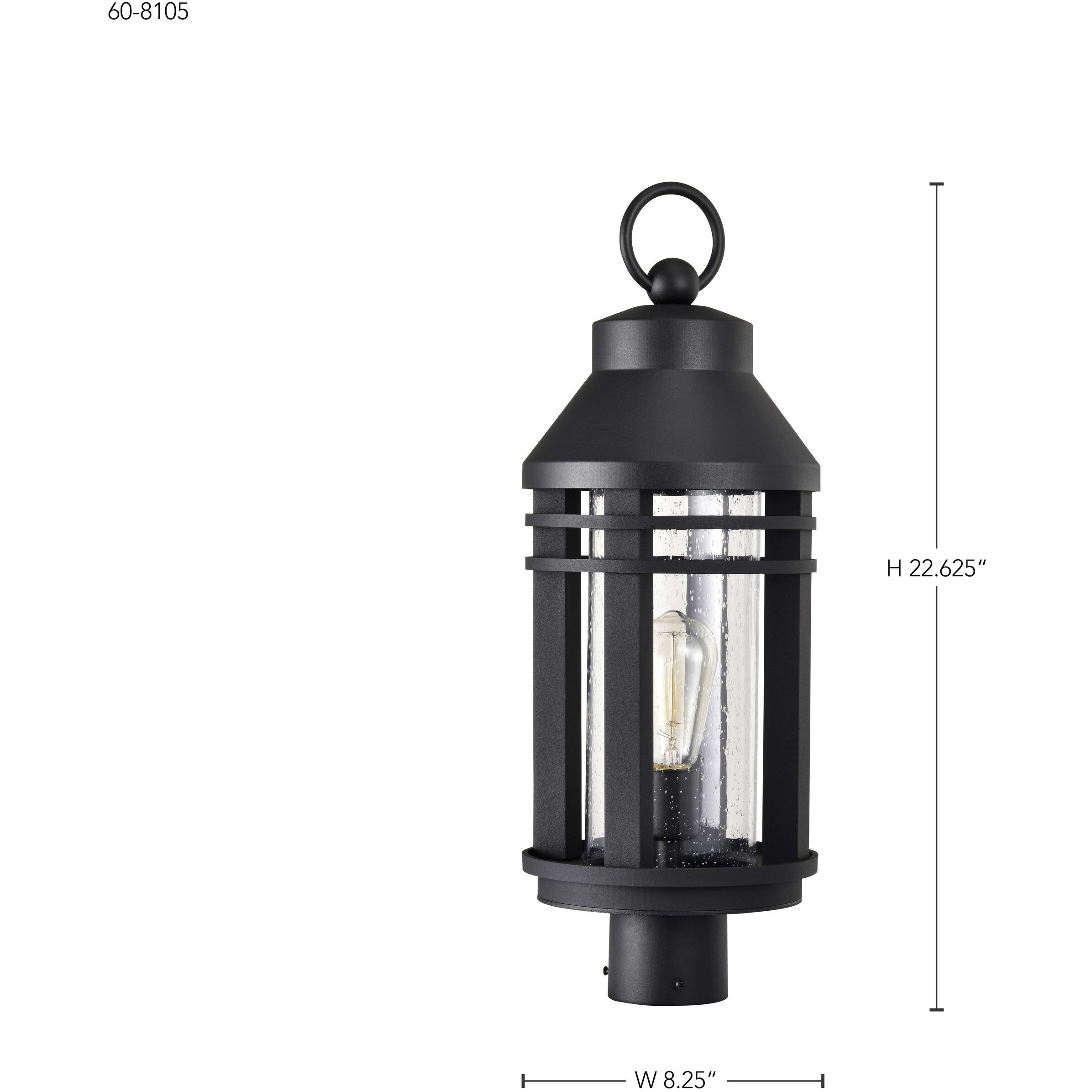 Wilton 1 Light 22.63 inch Matte Black Outdoor Post Light