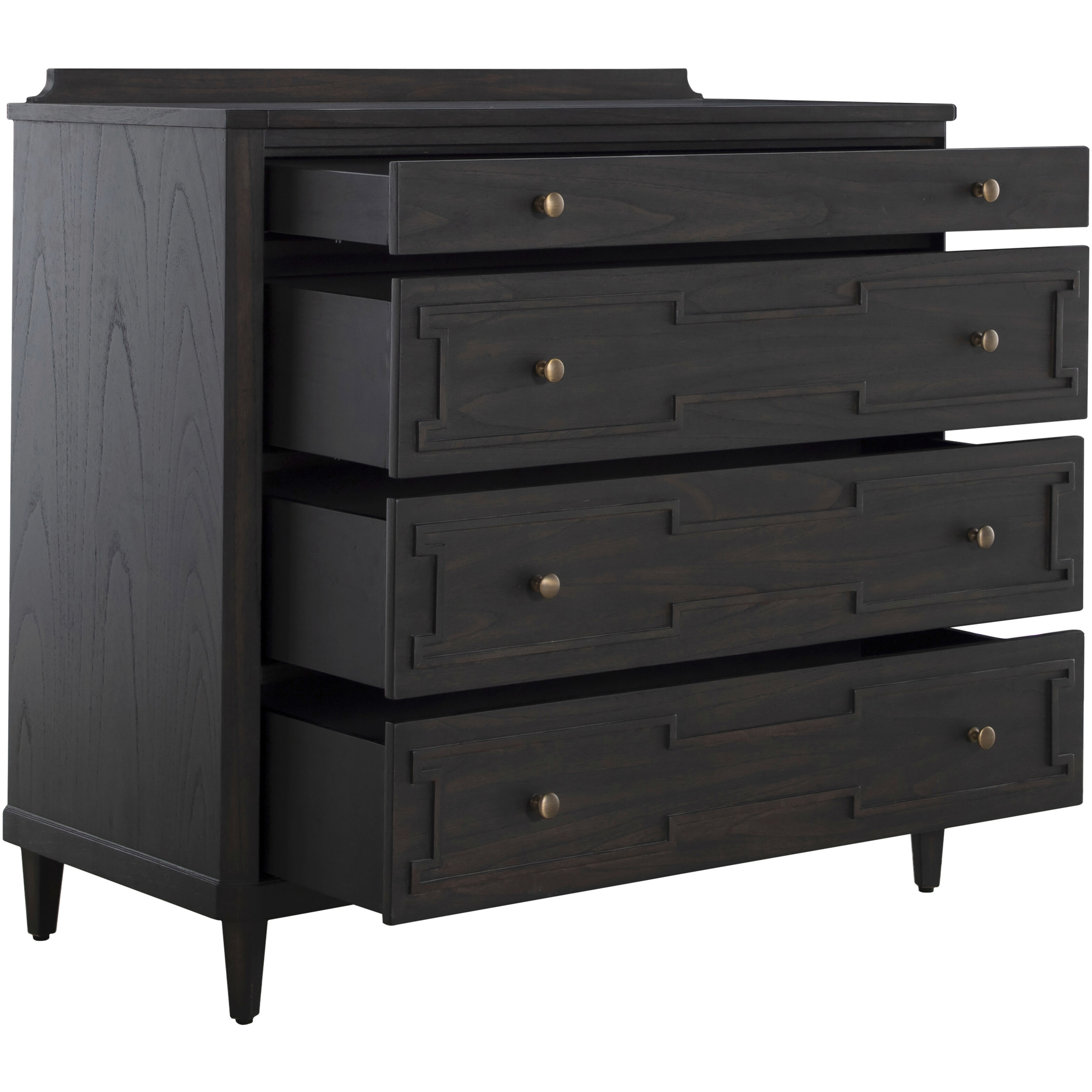 Glenwood Cerused Brown and Agros White Stone with Brushed Antique Brass Chest