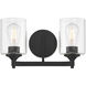 Ryehouse 2 Light 14 inch Matte Black Bathroom Vanity Light Wall Light