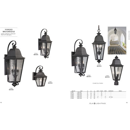 Forged Brookridge 3 Light 30 inch Charcoal Outdoor Sconce